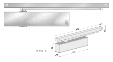 accessory door closer with slide ECO TS61F (EN 5-6) metal door andreu